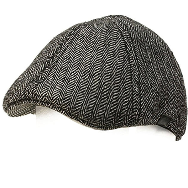 Men's Winter Herringbone Duck Bill Ivy Driver Cabby Cap Hat