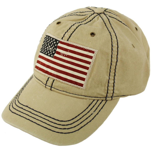 Unisex Washed Cotton Vintage USA Flag Low Profile Summer Baseball Cap Hat