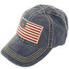 Unisex Washed Cotton Vintage USA Flag Low Profile Summer Baseball Cap Hat