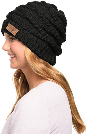 Winter Warm Thick Cable Knit Slouchy Skull Beanie Cap Hat