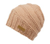 Soft Stretch Cable Knit Slouchy Beanie Warm Winter Hat