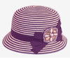 Women's Two Tone Straw Braid Clothe Summer Bucket Hats
