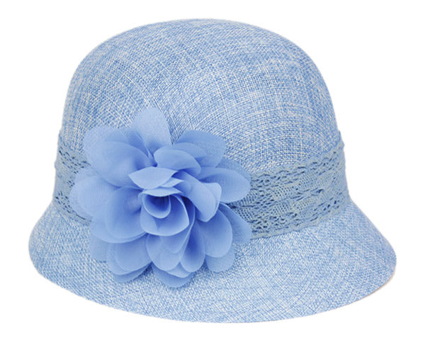 Lt Blue Cloche Hat