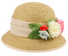 Women's Straw Braid Flower Cloche Hats