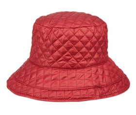 oldable Water Repellent Quilted Rain Hat w/Adjustable Drawstring Bucket Hat