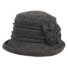 Women's Wool Flower Cloche hat, Women's winter bucket hat, Vintage Derby hat