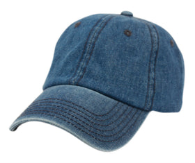 Men and Women Washed Low Profile Cotton and Denim Baseball Cap Dad Hat