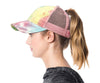 Ponytail Yoga Tie Dye Trucker Mash Dad Hat Massy High Bun Pony Caps