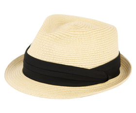 Natural Paper Straw Fedora Hat