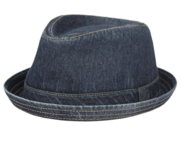 denim blue fedora hats