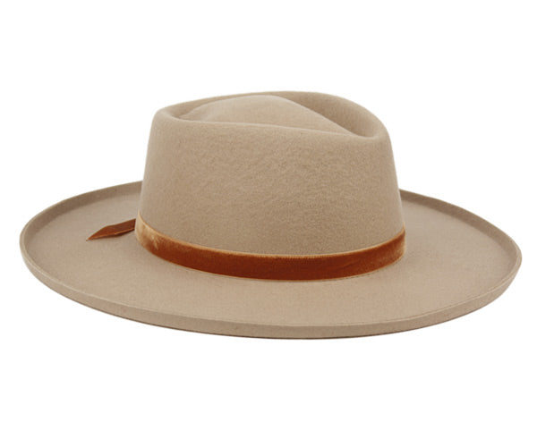 Fedora hats with velvet ribbon