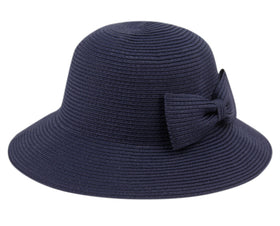 Women's Packable Poly Braid Bucket Sun Hat with Bow