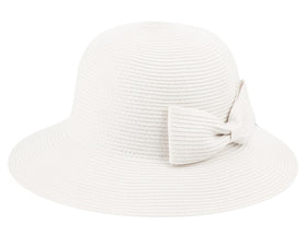 Women's Packable Poly Braid Bucket Sun Hat with Bow