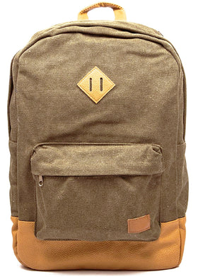 Cotton Canvas Unisex Travel Backpack with Laptop Sleeve