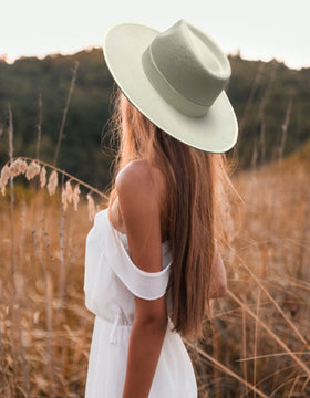 Wide Brim Wool Felt Light Color Fedora Hats | Light Color Rancher Fedora Hats
